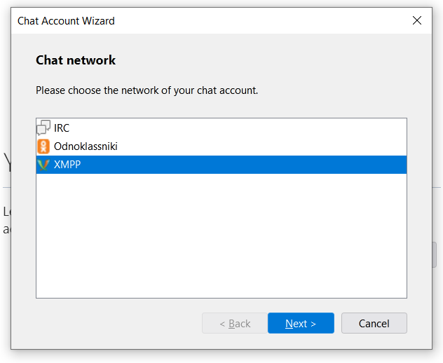 Thunderbird - step 3 - choose XMPP as the network.PNG
