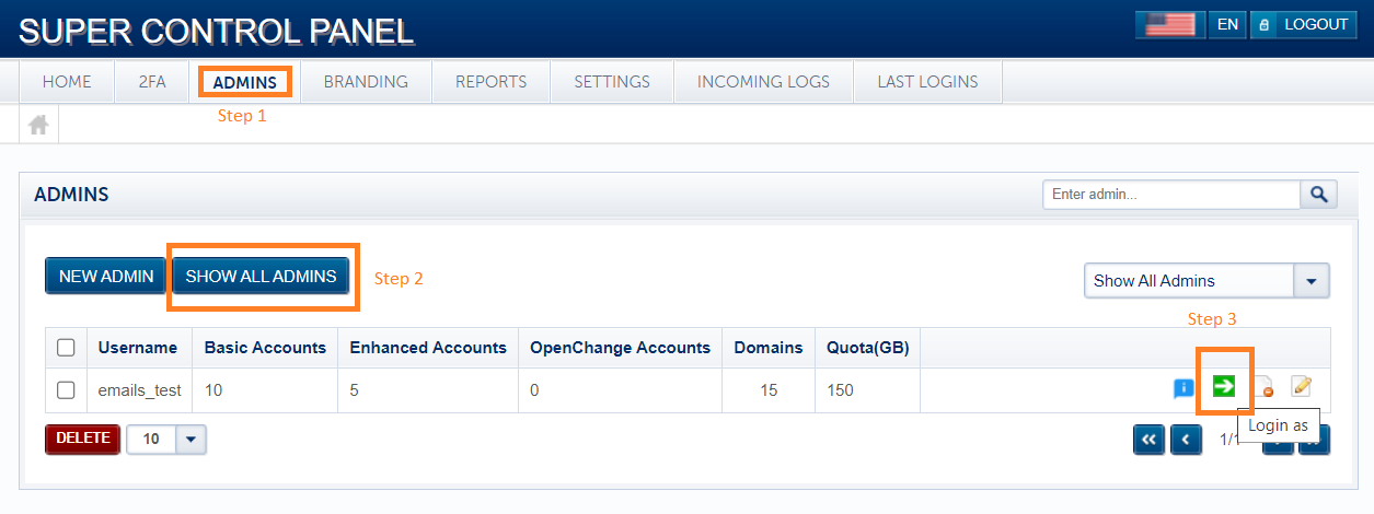 Login as an Admin from your Super Panel.PNG