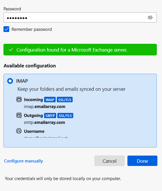 Thunderbird - mailbox with autodiscover - server names found.PNG