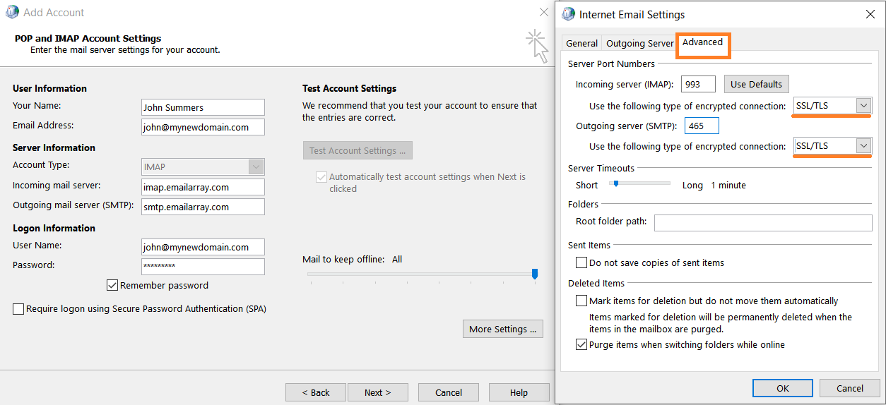 Windows - Mail (Outlook) - Add a new Profile - step 3 - manual setup - IMAP details and More Settings 2.PNG