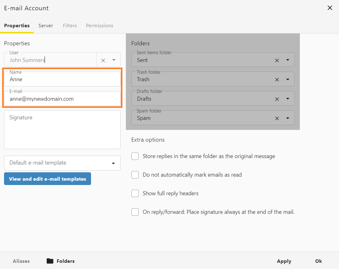 Webmail - add a new email account - properties tab.PNG