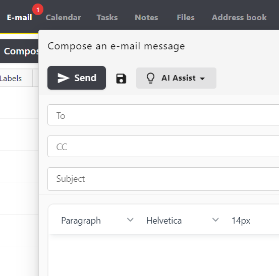 Webmail - AI Assist feature.PNG
