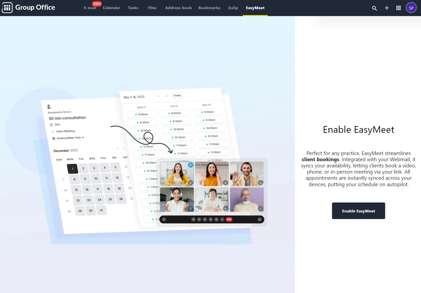 EasyMeet - enable from the webmail if you have an Enhanced mailbox.PNG